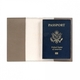 Personalized Taupe Leather Passport Cover Image 2 of 2